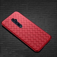 Funda Silicona Goma de Cuero Carcasa S01 para Oppo Reno 10X Zoom Rojo