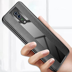 Funda Silicona Goma de Cuero Carcasa S01 para Oppo Reno Z Negro