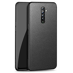 Funda Silicona Goma de Cuero Carcasa S01 para Oppo Reno2 Negro