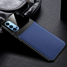 Funda Silicona Goma de Cuero Carcasa S01 para Oppo Reno4 Pro 5G Azul