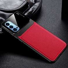 Funda Silicona Goma de Cuero Carcasa S01 para Oppo Reno4 Pro 5G Rojo