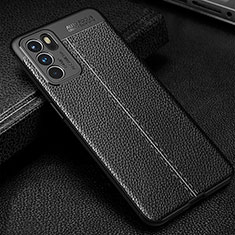 Funda Silicona Goma de Cuero Carcasa S01 para Oppo Reno6 5G Negro