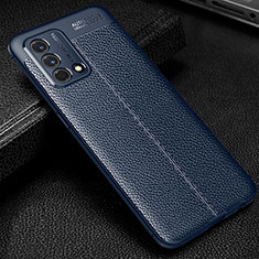 Funda Silicona Goma de Cuero Carcasa S01 para Oppo Reno6 Lite Azul