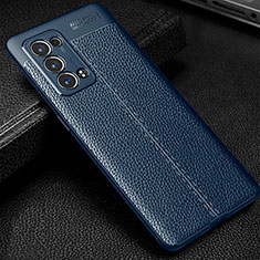 Funda Silicona Goma de Cuero Carcasa S01 para Oppo Reno6 Pro 5G Azul