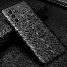 Funda Silicona Goma de Cuero Carcasa S01 para Oppo Reno6 Pro 5G India Negro