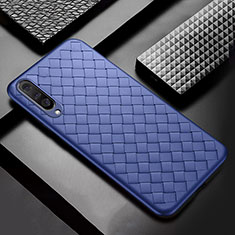 Funda Silicona Goma de Cuero Carcasa S01 para Samsung Galaxy A30S Azul