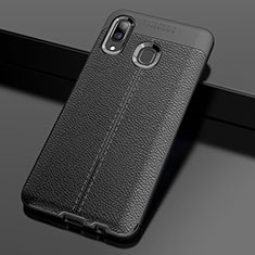 Funda Silicona Goma de Cuero Carcasa S01 para Samsung Galaxy M10S Negro