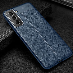 Funda Silicona Goma de Cuero Carcasa S01 para Samsung Galaxy S22 5G Azul