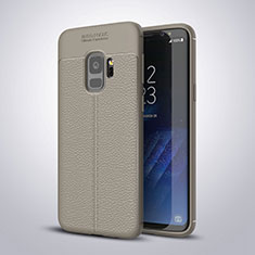 Funda Silicona Goma de Cuero Carcasa S01 para Samsung Galaxy S9 Gris