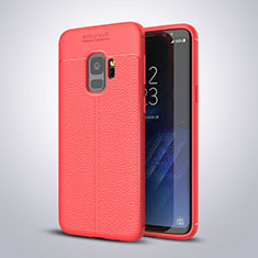 Funda Silicona Goma de Cuero Carcasa S01 para Samsung Galaxy S9 Rojo