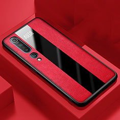 Funda Silicona Goma de Cuero Carcasa S01 para Xiaomi Mi 10 Rojo