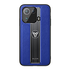 Funda Silicona Goma de Cuero Carcasa S01 para Xiaomi Mi 11 Pro 5G Azul