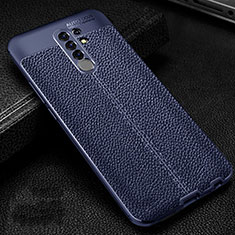 Funda Silicona Goma de Cuero Carcasa S01 para Xiaomi Redmi 9 Azul