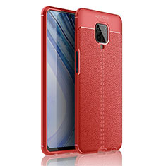 Funda Silicona Goma de Cuero Carcasa S01 para Xiaomi Redmi Note 9 Pro Max Rojo