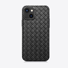 Funda Silicona Goma de Cuero Carcasa S02 para Apple iPhone 13 Negro