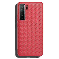 Funda Silicona Goma de Cuero Carcasa S02 para Huawei Nova 7 SE 5G Rojo