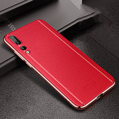Funda Silicona Goma de Cuero Carcasa S02 para Huawei P20 Pro Rojo