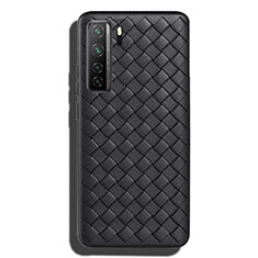 Funda Silicona Goma de Cuero Carcasa S02 para Huawei P40 Lite 5G Negro