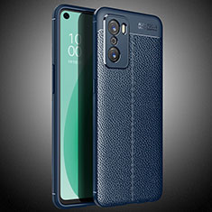 Funda Silicona Goma de Cuero Carcasa S02 para Oppo A55S 5G Azul