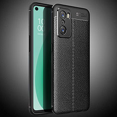 Funda Silicona Goma de Cuero Carcasa S02 para Oppo A55S 5G Negro