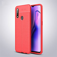 Funda Silicona Goma de Cuero Carcasa S02 para Oppo A8 Rojo