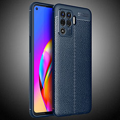 Funda Silicona Goma de Cuero Carcasa S02 para Oppo A94 4G Azul