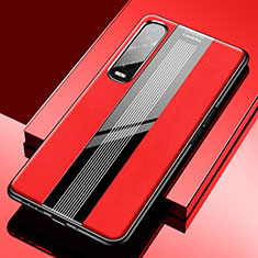 Funda Silicona Goma de Cuero Carcasa S02 para Oppo Find X2 Pro Rojo