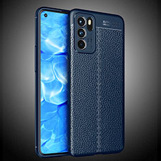 Funda Silicona Goma de Cuero Carcasa S02 para Oppo Reno6 5G Azul