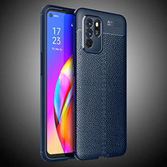 Funda Silicona Goma de Cuero Carcasa S02 para Oppo Reno6 Z 5G Azul