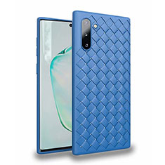 Funda Silicona Goma de Cuero Carcasa S02 para Samsung Galaxy Note 10 5G Azul