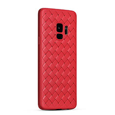 Funda Silicona Goma de Cuero Carcasa S02 para Samsung Galaxy S9 Rojo