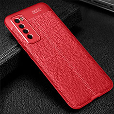 Funda Silicona Goma de Cuero Carcasa S03 para Huawei Nova 7 5G Rojo