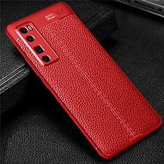 Funda Silicona Goma de Cuero Carcasa S03 para Huawei Nova 7 Pro 5G Rojo