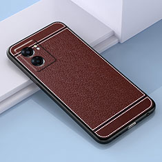 Funda Silicona Goma de Cuero Carcasa S03 para Oppo A77 5G Marron