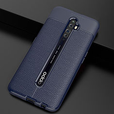 Funda Silicona Goma de Cuero Carcasa S03 para Oppo Reno2 Z Azul