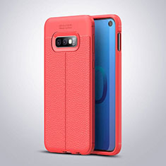 Funda Silicona Goma de Cuero Carcasa S03 para Samsung Galaxy S10e Rojo