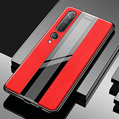Funda Silicona Goma de Cuero Carcasa S03 para Xiaomi Mi 10 Rojo