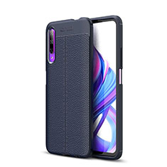 Funda Silicona Goma de Cuero Carcasa S04 para Huawei Honor 9X Pro Azul