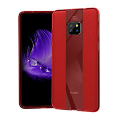 Funda Silicona Goma de Cuero Carcasa S04 para Huawei Mate 20 Pro Rojo