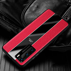 Funda Silicona Goma de Cuero Carcasa S05 para Huawei P40 Rojo