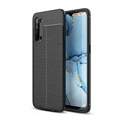 Funda Silicona Goma de Cuero Carcasa S05 para Oppo F15 Negro