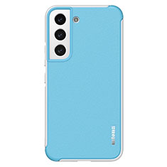 Funda Silicona Goma de Cuero Carcasa S05 para Samsung Galaxy S21 FE 5G Azul Cielo