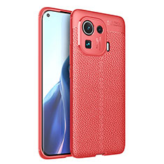 Funda Silicona Goma de Cuero Carcasa S05 para Xiaomi Mi 11 Pro 5G Rojo
