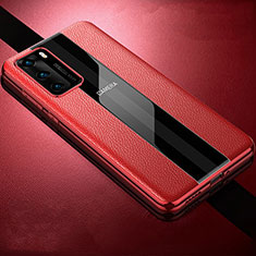 Funda Silicona Goma de Cuero Carcasa S06 para Huawei P40 Rojo