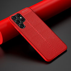 Funda Silicona Goma de Cuero Carcasa S06 para Samsung Galaxy S22 Ultra 5G Rojo