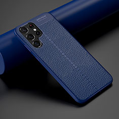 Funda Silicona Goma de Cuero Carcasa S06 para Samsung Galaxy S24 Ultra 5G Azul