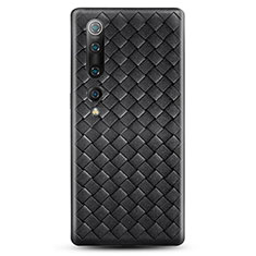 Funda Silicona Goma de Cuero Carcasa S07 para Xiaomi Mi 10 Negro