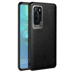 Funda Silicona Goma de Cuero Carcasa S08 para Huawei P40 Negro