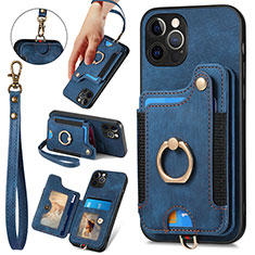 Funda Silicona Goma de Cuero Carcasa SD1 para Apple iPhone 13 Pro Azul