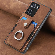 Funda Silicona Goma de Cuero Carcasa SD1 para Oppo A77 4G Marron